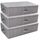 iwill CREATE PRO Unterbett-Aufbewahrungsbehälter, faltbar, waschbar, staubdicht, für Schrank, Kleiderschrank, Kleidung, Decken, Bettdecken, Pullover, Organizer, Dunkelgrau, 3 Stück