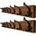 WEBI Garderobenleiste,Wandgarderobe Holz mit 8 Haken Gusseisen,Garderobenhaken Wand Garderobe Hakenleiste,Kleiderhaken Wand für Mäntel,Jacken,Braun,2 Stück