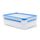 EMSA Clip & Close Frischhaltedose, rechteckig, 2 X 0,6 L, Aufschnittboxsystem mit Deckel, Aufbewahrungsbox, 100 Prozent dicht, spülmaschinen-, gefrier-, mikrowellenfest, Transparent, Blau, 513576