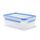 EMSA Clip & Close Frischhaltedose, rechteckig, 1 L, mit Deckel, Aufbewahrungsbox, 100 Prozent dicht, spülmaschinen-, gefrier-, mikrowellenfest, Transparent, Blau, Made in Germany, 508540