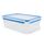 EMSA Clip & Close Frischhaltedose, rechteckig, 5,4 L, mit Deckel, Aufbewahrungsbox, 100 Prozent dicht, spülmaschinen-, gefrier-, mikrowellenfest, Transparent, Blau, Made in Germany, 508547