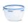 EMSA Clip & Close Frischhaltedose, rund, 2,6 L, Aufbewahrungsbox, 100 Prozent dicht, spülmaschinen-, gefrier-, mikrowellenfest, Transparent, Blau, Made in Germany, N10114