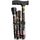 Deluxe Damen Gehstock, zusammenklappbar, mit wunderschönem Blumendruck und einzigartigem, ergonomischem Griff und höhenverstellbarer Gehstock für Damen – 82.5 cm – 94 cm (schwarz/braun geblümt)