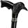 Asterom Handgefertigter Gehstock aus Holz geschnitzt für Damen und Herren - Rabe - Stilvoller Gehstock Gothic Crow Cane (Schwarz)