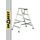 DRABEST Trittleiter Klapptritt Alu Leiter 2 x 4 Stufen Beidseitig Mehrzweckleiter Stufenleiter bis 150 kg Belastbar
