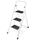 Lefeld 3-Stufige Trittleiter klappbar Klappstufen Klapptritt Stehleiter Leiter faltbar Tritthocker Trittbrett 300 x 200 mm, Belastbar bis 150 KG, ideal für Gewerbe und Haushalt, 613309