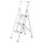 WENKO Leichte Aluminium Trittleiter mit 3 Stufen für 75 cm höheren Stand, rutschsichere XXL-Stufen, Design Klapptrittleiter, TÜV Süd Zertifiziert, 44 x 127 x 5,5 cm, Weiß