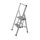WENKO Leichte Aluminium Trittleiter mit 2 Stufen für 50 cm höheren Stand, rutschsichere XXL-Stufen, Design Klapptrittleiter, TÜV Süd Zertifiziert, 44 x 101 x 5,5 cm, Silber matt
