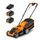 LawnMaster CLMF2434G Akku-Rasenmäher 24V Max 2x4.0Ah Batterie, 34cm, 300m² Mulchen 32L, 20-70mm 6-Stufige Schnitthöhenverstellung