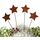 LB H&F Lilienburg 4er Set Gartenstecker rost Sterne Winterdeko Roststern Weihnachtsdeko edelrost deko Weihnachten Dekoration Weihnachtsdeko Stern Metall (4ER Set Sterne)