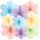 SUNBEAUTY 9 Stück Papier Fächer Dekoration Hanging Girlande Blau Rosa Lila Blumen Papierfächer Hellgrün Hellgelb Party Deko Set für Hochzeit Geburtstag Tischdeko Classroom Baby Shower Fasching Deko