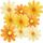 SUNBEAUTY 9 Stück Papier Fächer Dekoration Hanging Girlande Orange Gelb Gänseblümchen Papierfächer für Hochzeit Geburtstag Tea Party Tischdeko Classroom Baby Shower Backdrop Garland