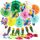 27 Stück Hawaii Party Deko Set Enthält 6 x Tropische Vögel Deko，8 x Papier Fächer，Papagei Party Deko und Hängende Girlande Papierfächer für Sommerdeko, Hawaii Deko, Dschungel