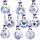 Funtery Porzellan-Ornamente, Chinoiserie Kürbis-Deko, Anhänger für Weihnachten und Herbst, Keramik-Weihnachtsbaum-Ornamente, 9-teiliges Set, Blau/Weiß (Eleganter Stil)
