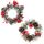 COM-FOUR® 2X Tischkranz Weihnachten - Adventskranz mit Pinienzapfen, Beeren und Kunstschnee - Dekokranz - Weihnachtsdeko - Weihnachtskranz