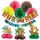 SUNBEAUTY 10 Stück Hawaii Party Deko Set Aloha-Thema Deko Tiki-Party Deko mit Tiki-Banner, Hängende Girlande Papierfächer Waben-Tischdeko für Sommer-Party, Luau Party, Geburtstag & Strand-Motto-Party