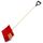 SHW-FIRE | Schneeschieber 40 cm breit, robuster Holzstiel, Schaufel aus Kunststoff, und Aluminiumkante, Schneeschaufel optimal für Schnee räumen auf Gehwegen & Einfahrten | Made in Germany