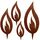 Rostikal Weihnachtsdeko Flammen 4er Set Rost Deko für Garten Flammenlicht Kerzen Flamme
