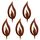 Rostikal 5 er Set Rost Deko Flamme Edelrost 26 cm groß Rostige Weihnachtsdeko Kerze Advent Kerzenflamme zum stecken Rostoptik