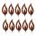 Rostikal 10 er Set Rost Deko Flamme Edelrost 5 cm groß Rostige Weihnachtsdeko Kerze Advent Kerzenflamme zum stecken Rostoptik