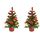 Idena 31486 - Deko-Weihnachtsbaum mit 20 LED in Warmweiß, ca. 25 cm hoch, mit rotem Baum-Schmuck im Topf und USB-Anschluss, Deko für Innen, als Winter-, Advents- und Weihnachtsdeko (Packung mit 2)