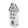 DARO DEKO Holz LED Haus weiß Silber 12 x 31cm