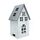 DARO DEKO Holz LED Haus weiß Silber 12 x 21cm