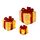 Bambelaa! 3er Led Deko Geschenke Leucht Boxen Timer Weihnachts Dekoration Weihnachtsdeko Beleuchtet Deko Weihnachten (Gelb)