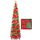 HMASYO 150 cm Pop-Up Lametta Weihnachtsbaum mit 50 Timer-Lichtern, Grün Rot Zusammenklappbarer Künstlich Schlanken Weihnachtsbaum für den Innenbereich, Zuhause Wohnung Kamin mit Festdekoration