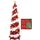HMASYO 150 cm Pop-Up Lametta Weihnachtsbaum mit 50 Timer-Lichtern, Rot Weißer Zusammenklappbarer Künstlich Schlanken Weihnachtsbaum für den Innenbereich, Zuhause Wohnung Kamin mit Festdekoration