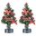 PEARL Weihnachtsbaum für LKW: 2er-Set USB-Weihnachtsbäume mit LED-Farbwechsel-Glasfaserlichtern (Weihnachtsbaum fürs Auto, LKW 24 Volt, Beleuchteter Tannenbaum)