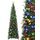 HMASYO Green Leaf Berries 1,5 m großer Pop-up-Weihnachtsbaum mit Zeitschaltuhr-Beleuchtung, Lametta-Weihnachtsbaum, zusammenklappbarer künstlicher Bleistiftbaum, Weihnachtsdekoration für Zuhause