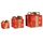 Bambelaa! 3er Led Deko Geschenke Leucht Boxen Timer Weihnachts Dekoration Weihnachtsdeko Beleuchtet Deko (Rot-Gold)