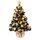 Weihnachtsbaum künstlich (WBD) 75 cm schwarz mit Weihnachtsdeko Gold und Led Lichterkette mit Batteriebox und Fernbedienung künstlicher Christbaum klein Tannenbaum