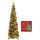 HMASYO 150 cm Pop-Up Lametta Weihnachtsbaum mit 50 Timer-Lichtern, Buntes Gold Zusammenklappbarer Künstlich Schlanken Weihnachtsbaum für den Innenbereich, Zuhause Wohnung Kamin mit Festdekoration