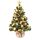 Weihnachtsbaum künstlich (WBD) 75 cm grün mit Weihnachtsdeko Gold und Led Lichterkette mit Batteriebox und Fernbedienung künstlicher Christbaum klein Tannenbaum