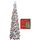 HMASYO 150 cm Pop-Up Lametta Weihnachtsbaum mit 50 Timer-Lichtern, Buntes Silber Zusammenklappbarer Künstlich Schlanken Weihnachtsbaum für den Innenbereich, Zuhause Wohnung Kamin mit Festdekoration
