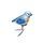 Old World Christmas Bluebird 2¾" Blau, Orange - Traditioneller Vogel-Christbaumschmuck aus Glas für Weihnachten