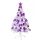 Weihnachtsbaum künstlich (WBD) 120 cm Weiss mit Weihnachtsdeko lila und Led Lichterkette mit Batteriebox und Fernbedienung künstlicher Christbaum klein Tannenbaum