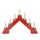 Idena 31604 - LED Adventsleuchter mit 7 LED Kerzenlichtern in Warmweiß, Schwibbogen aus rot lackiertem Holz, mit Ersatzlampe und Schalter, Deko für Innen, als Winter-, Advents- und Weihnachtsdeko