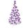 Weihnachtsbaum künstlich (WBD) 240 cm Weiss mit Weihnachtsdeko lila und Led Lichterkette mit Batteriebox und Fernbedienung künstlicher Christbaum klein Tannenbaum
