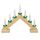 Idena 8582092 - LED Adventsleuchter mit 7 LED Kerzenlichtern in Warmweiß, Schwibbogen aus naturfarbenem Holz, batteriebetrieben, Deko für Innen, als Winter-, Advents- und Weihnachtsdeko