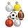 Old World Christmas Ornamente: Asst Miniatur-Sportkugeln aus Glas, geblasene Ornamente für Weihnachtsbaum