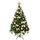 Weihnachtsbaum künstlich (WBD) 120 cm grün mit Weihnachtsdeko Gold und Led Lichterkette mit Batteriebox und Fernbedienung künstlicher Christbaum klein Tannenbaum