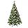Weihnachtsbaum künstlich (WBD) 210 cm grün mit Weihnachtsdeko Silber und Led Lichterkette mit Batteriebox und Fernbedienung künstlicher Christbaum klein Tannenbaum
