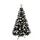 Weihnachtsbaum künstlich (WBD) 120 cm schwarz mit Weihnachtsdeko Silber und Led Lichterkette mit Batteriebox und Fernbedienung künstlicher Christbaum klein Tannenbaum