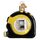 Old World Christbaumschmuck Messband 2.5 x 2.75 Glitzer Schwarz und Gelb