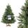 FAIRYTREES Weihnachtsbaum künstlich, Nordmanntanne Premium 150 cm, Naturgetreue Spritzguss Elemente, Künstlicher Weihnachtsbaum mit handgefertigtem Ständer aus Eschenholz