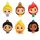 Hallmark Disney Princess 0002HCM6131 Miniatur-Weihnachtsschmuck aus Kunststoff, ca. 4,1 x 5,6 x 3,3 cm, 6 Stück