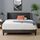 Zinus Evelyn Bett 100x200 cm - Höhe 25 cm - Gepolstertes Bettgestell mit breitem Wingback-Kopfteil - Dunkelgrau